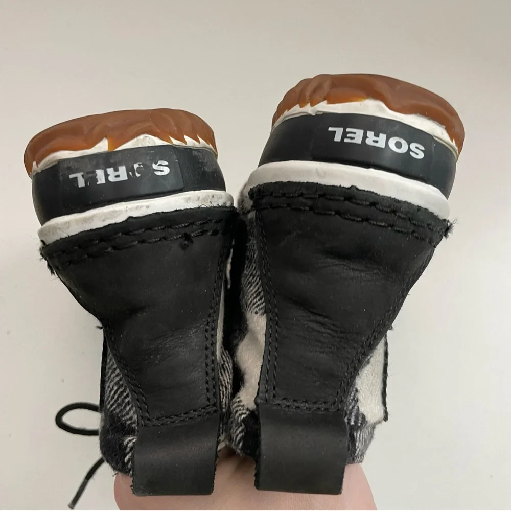 Sorel Out 'n About X Madewell Boots Rain Snow Ankle Flannel Buffalo Check Black - Picture 14 of 15